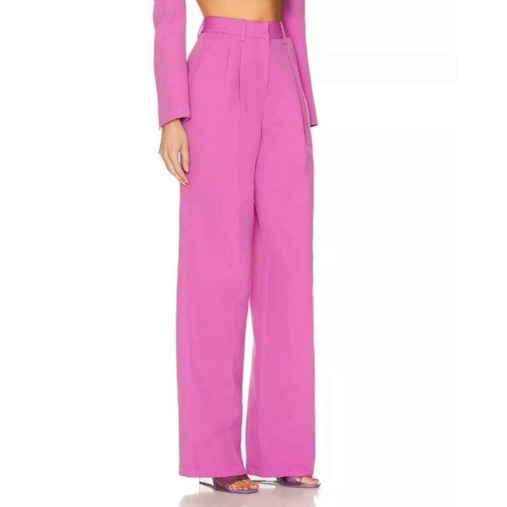 AKNVAS Size 10 High Rise Pleated Straight Leg Trouser Suit Pant O'Connor Orchid